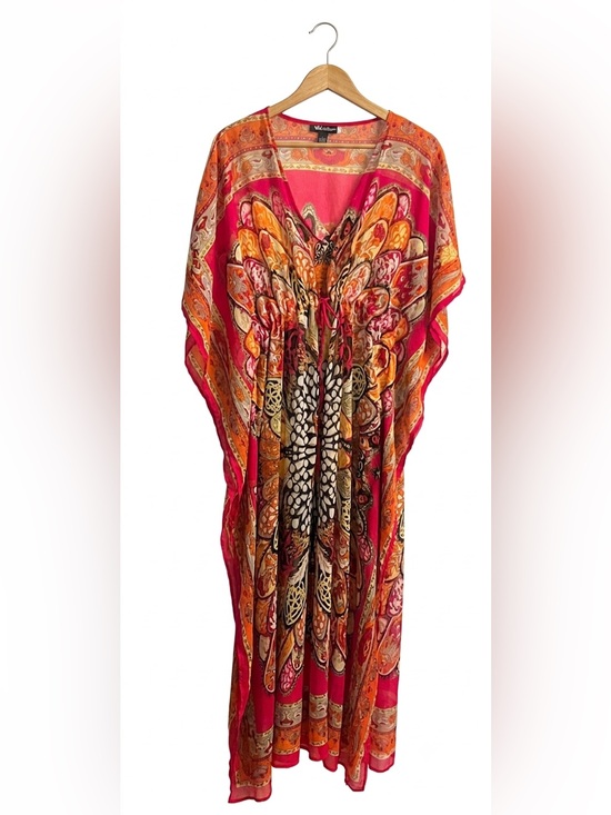 Other - Boho Vibrant Butterfly Floral Caftan Maxi Dress / Beach Cover-Up
